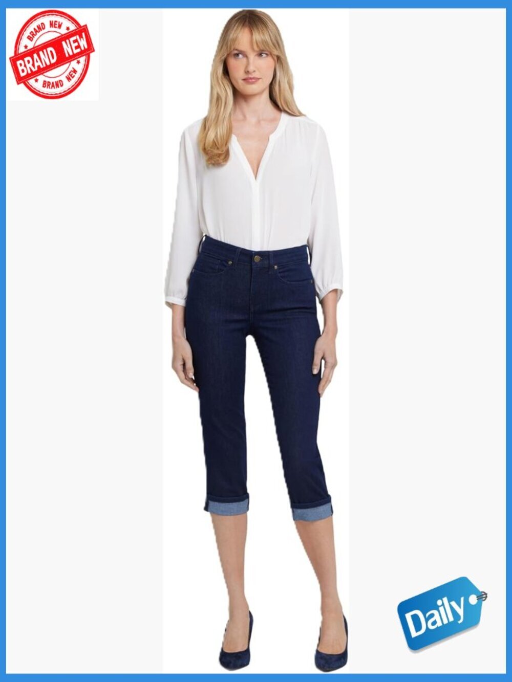 Marilyn Straight Crop Cuff Slimming Jeans Lift Tuck Technology Stretch Denim